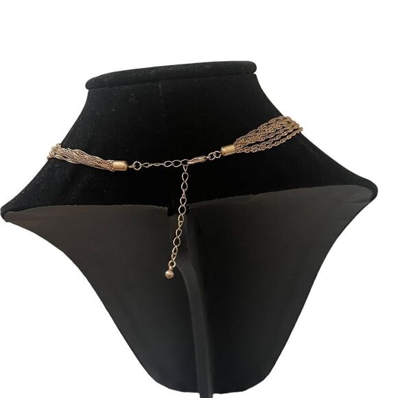 Gold-tone Multi-strand Statement Necklace - Picture 2 of 12